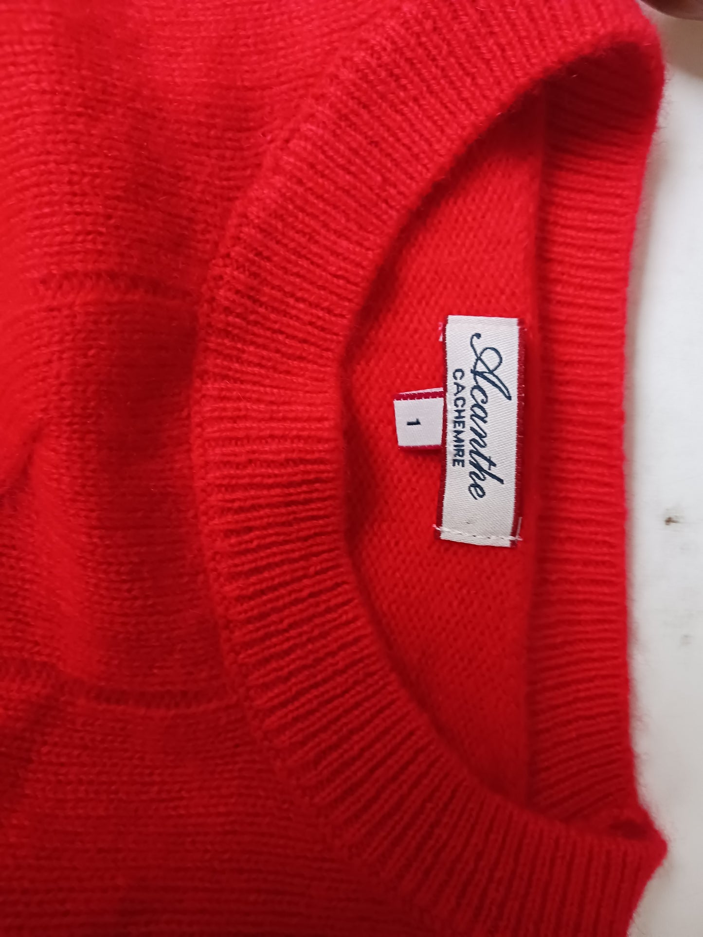 pull court torsade 100 cachemire Rouge