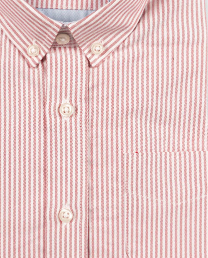 chemise ml oxford rayé rayure rouge