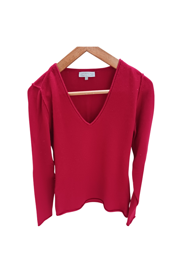 Pull col v 100% cachemire