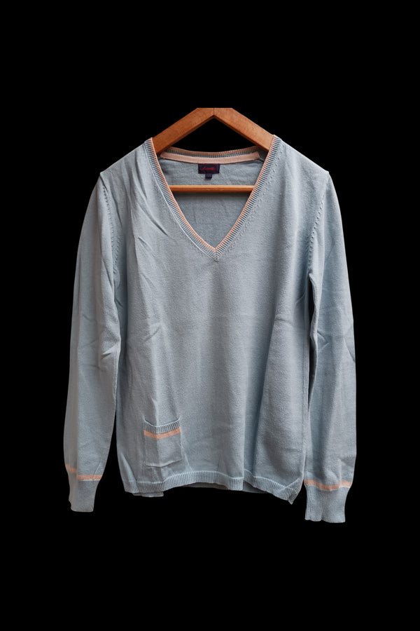 Pull col V 100% coton