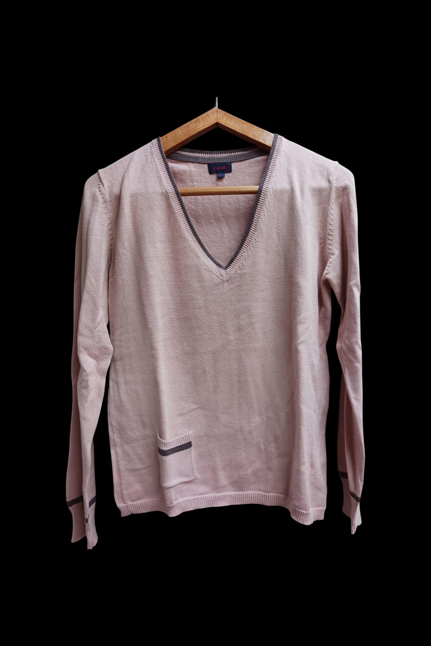 Pull col V 100 % coton