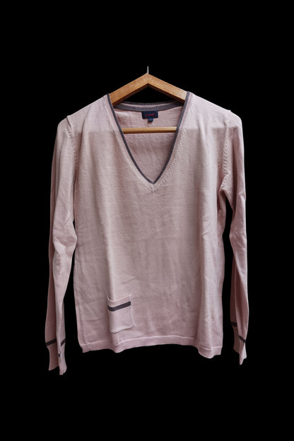 Pull col V 100 % coton