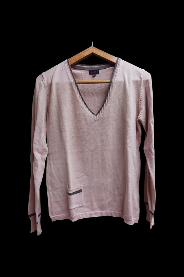Pull col V 100 % coton