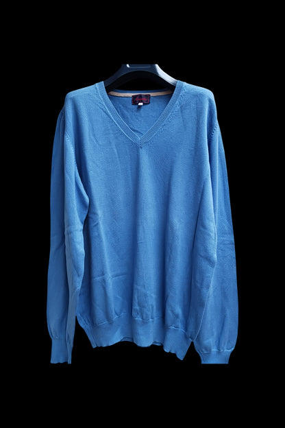 Pull col V coude couleur