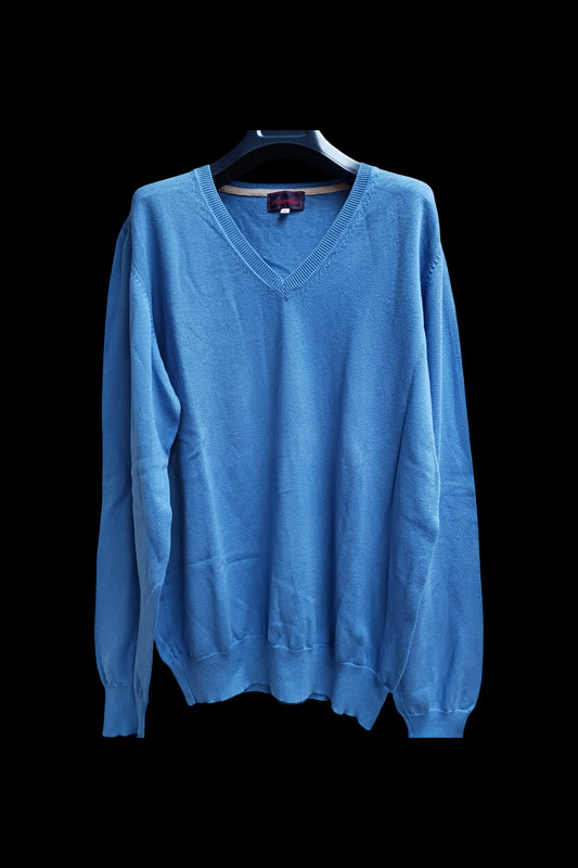 Pull col V coude couleur