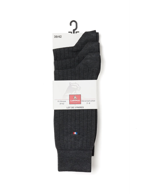 Lot de 3 paires mi-chaussettes 31414 Gris