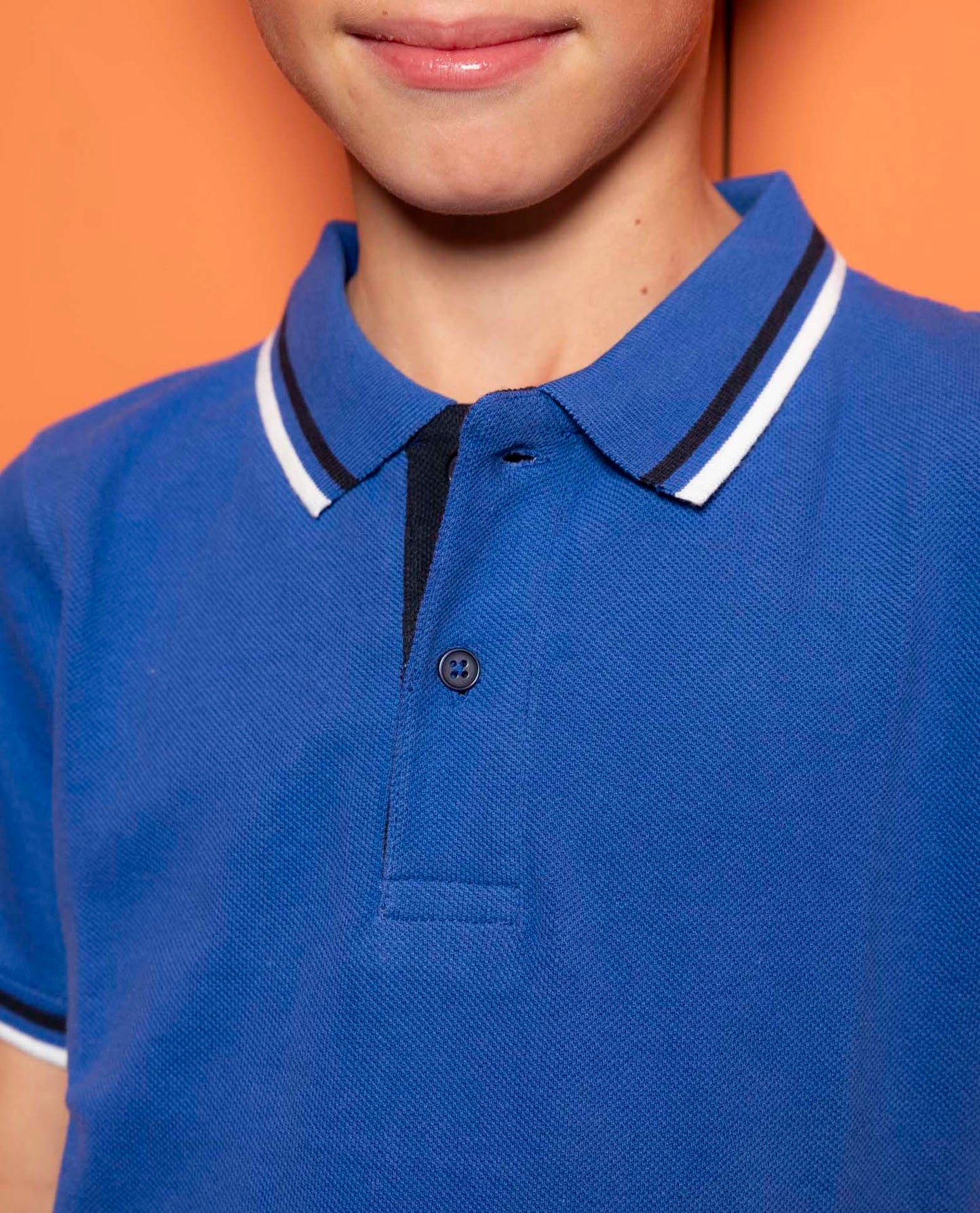 Polo piqué bleu