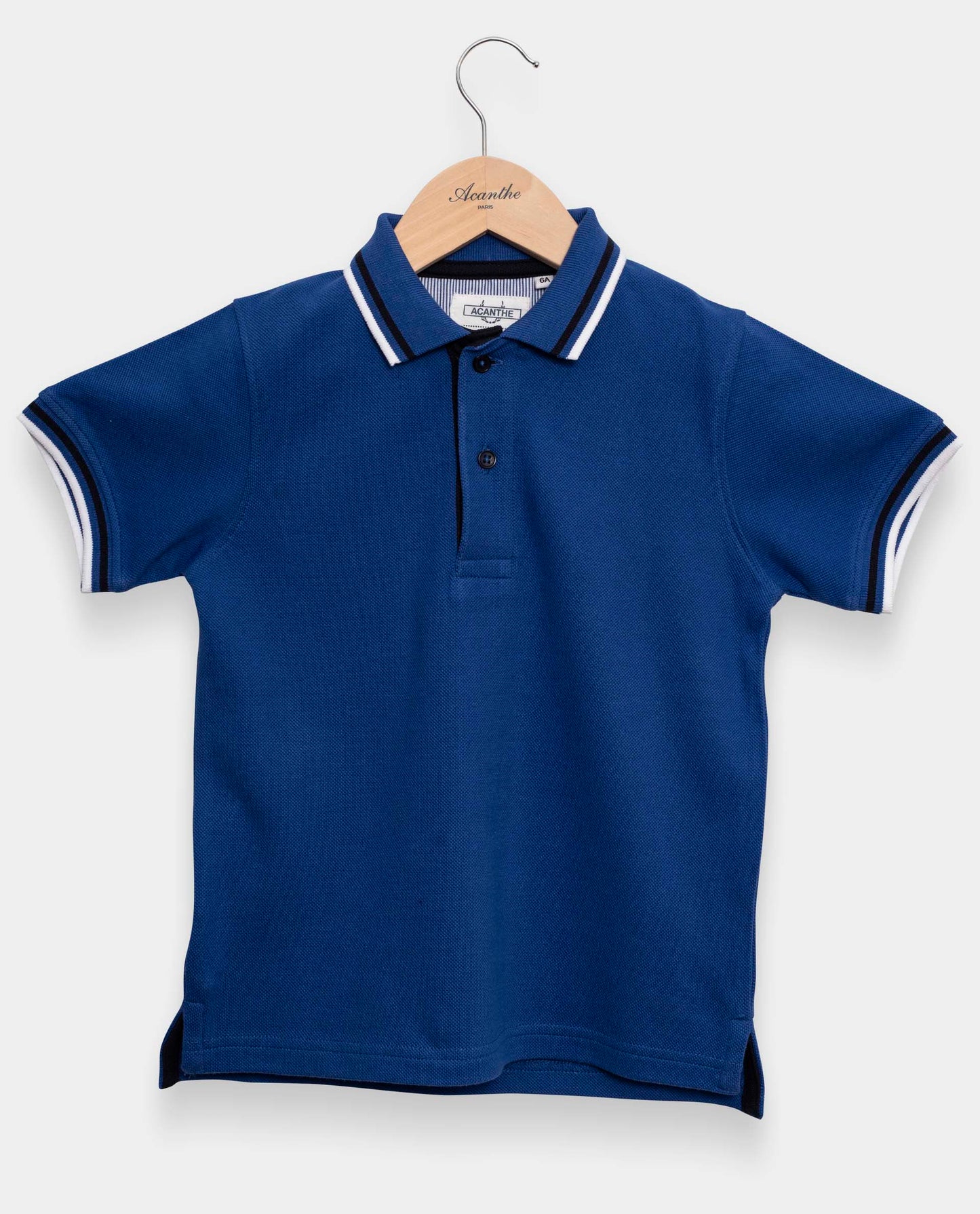 Polo piqué bleu