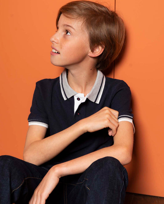 Polo piqué marine