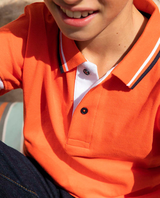 Polo piqué orange