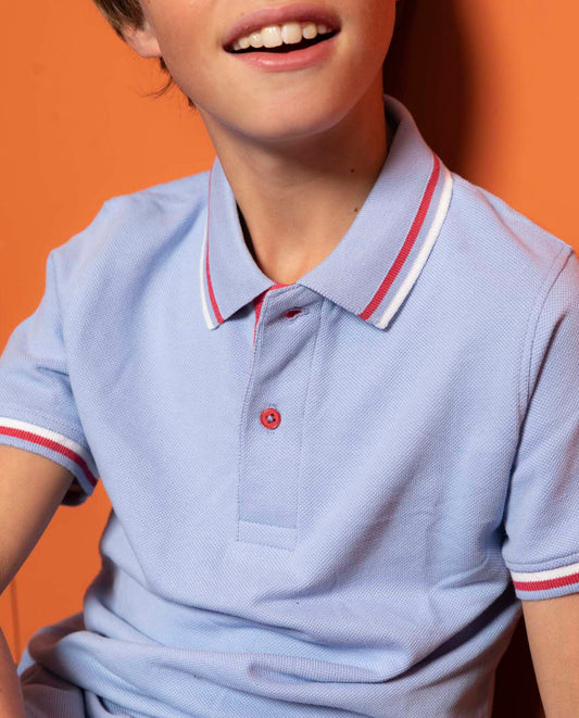 Polo piqué ciel