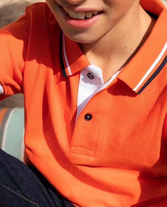 Polo piqué orange