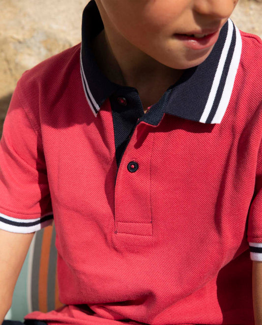 Polo piqué rouge