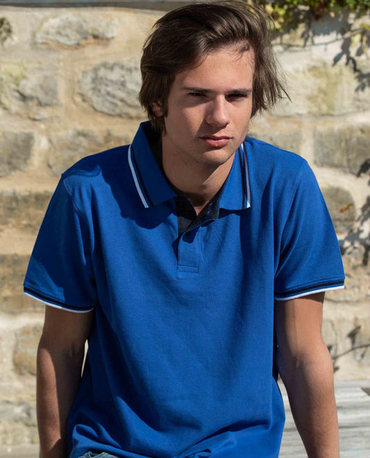 Polo piqué bleu