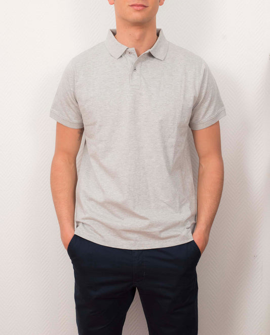 Polo jersey gris chiné