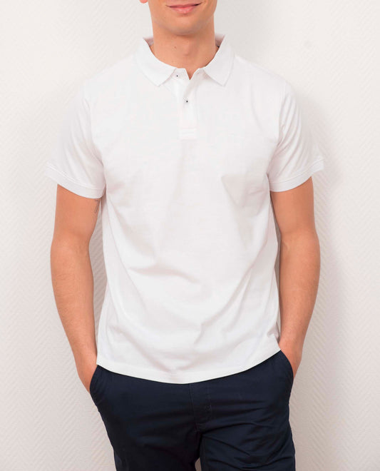 Polo jersey blanc