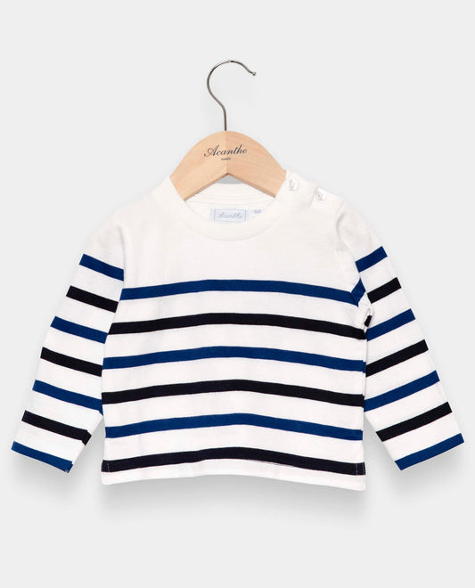 Marinière rayée blanc et bleu