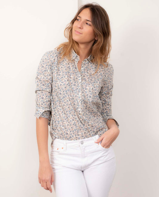 Chemise longue asymétrique en Liberty® fleur Hannah Fay