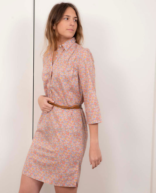 Robe chemisier en Liberty® fleur Amelie