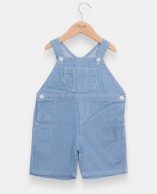 Salopette courte rayé bleu