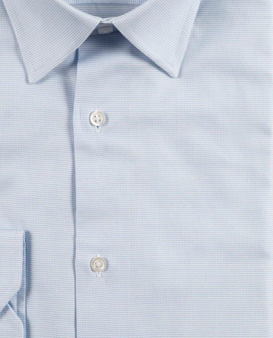 Chemise col italien micro natté ciel