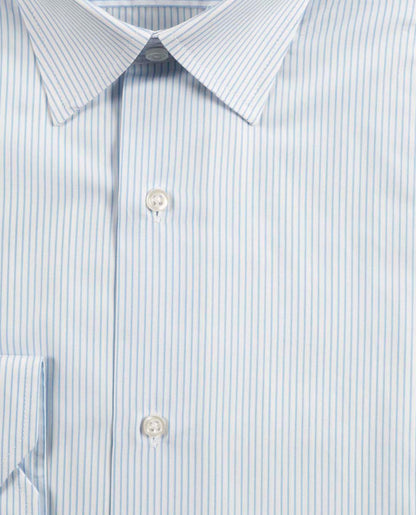 Chemise col italien rayure ciel