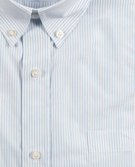Chemise col boutonné rayure ciel