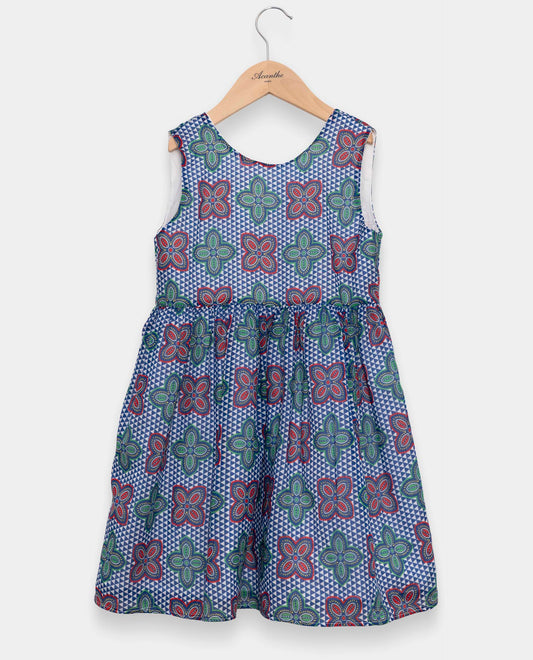 Robe sans manches en voile de coton imprimé wax