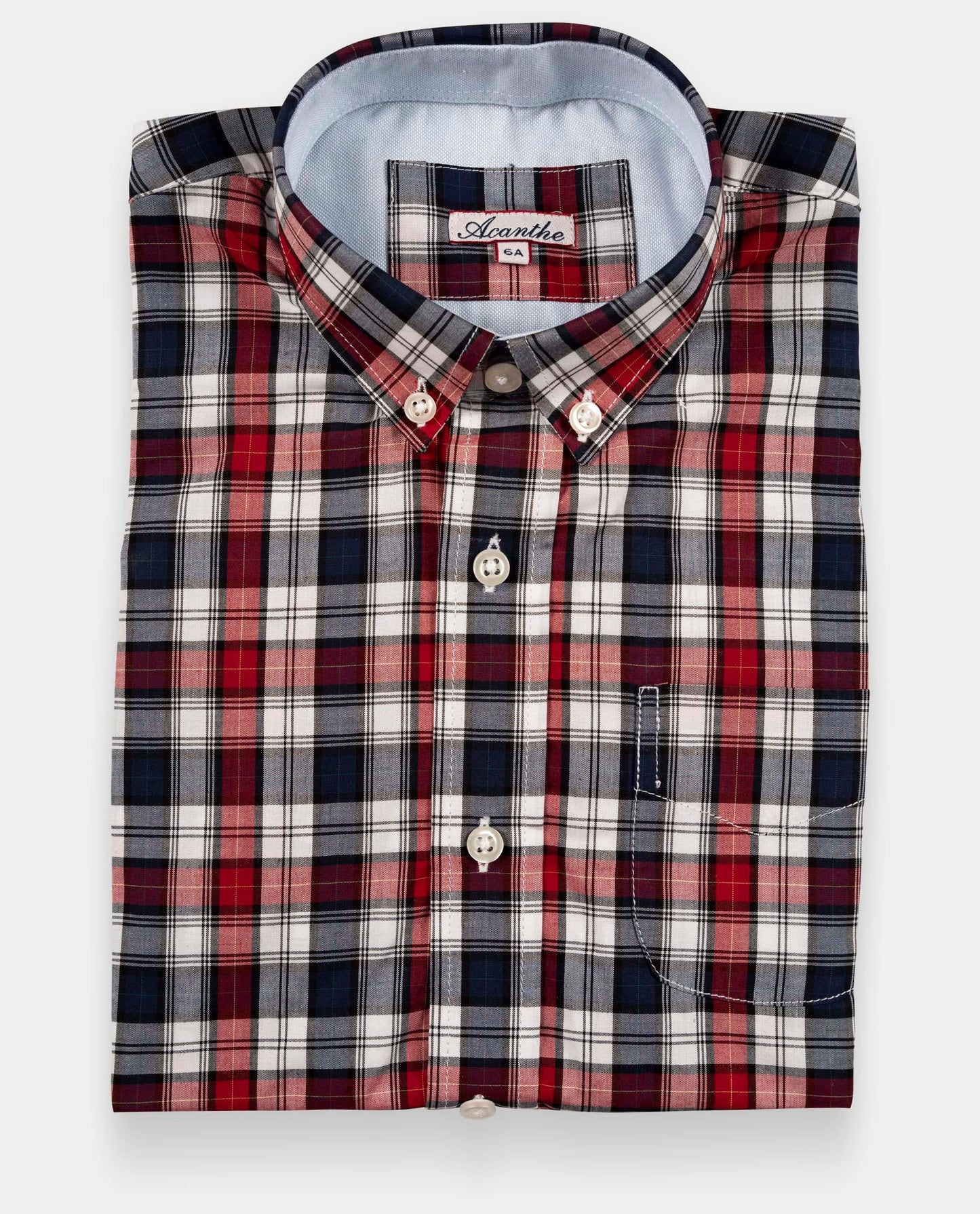 chemise ml écossais marine/rouge