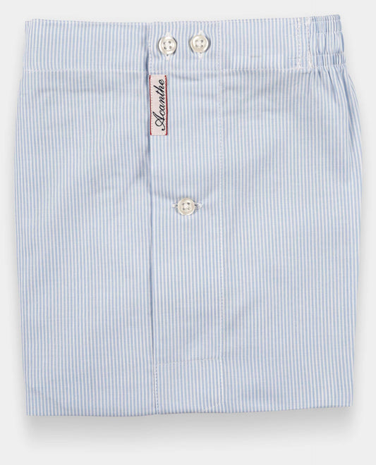 Caleçon fine rayure bleue