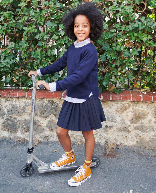 pull col rond 30 cachemire Marine