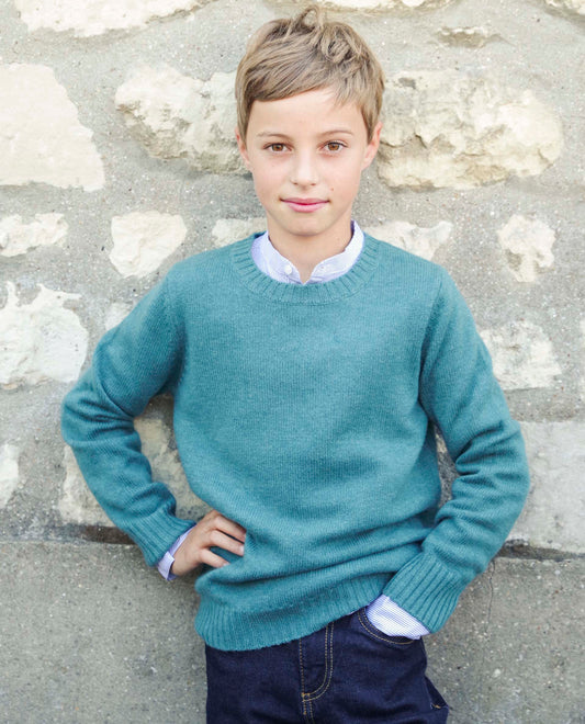 pull col rond 30 cachemire Vert