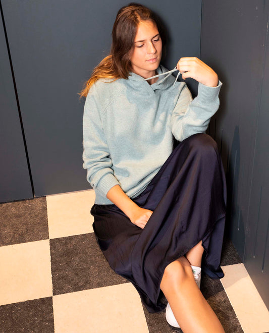 hoodie 100 cachemire vert d eau