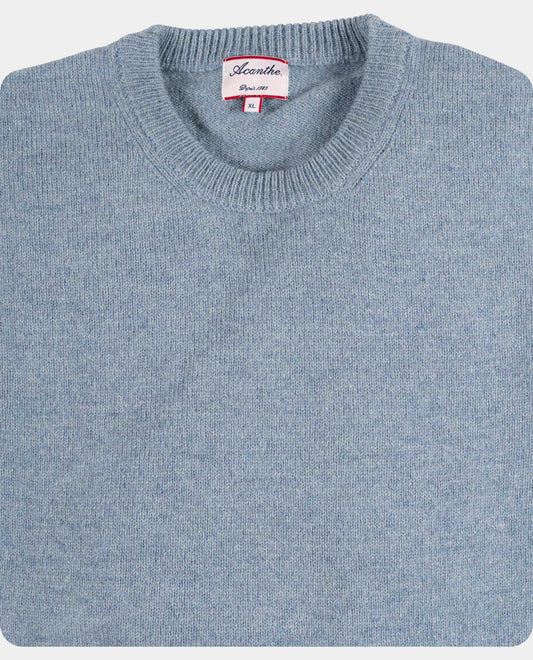 pull col rond 100 lwl Denim clair