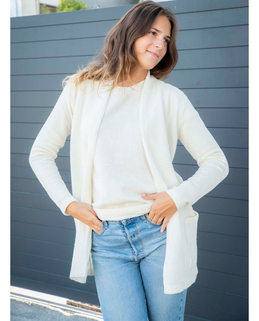 veste emmanchures ajourées 100 lwl Ecru