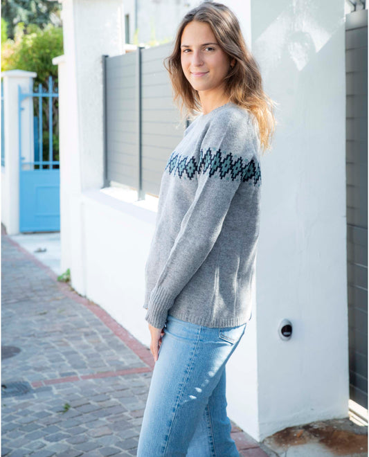 pull fente dos jacquard 100 lwl Gris