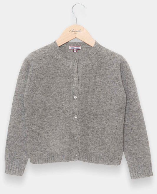 cardigan col rond fentes cà´tés 100 lwl Gris