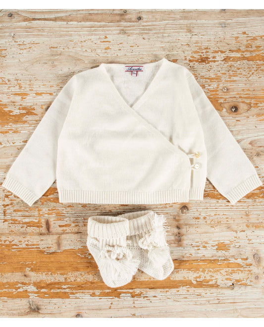 cache coeur Naissance 10% cachemire Ecru