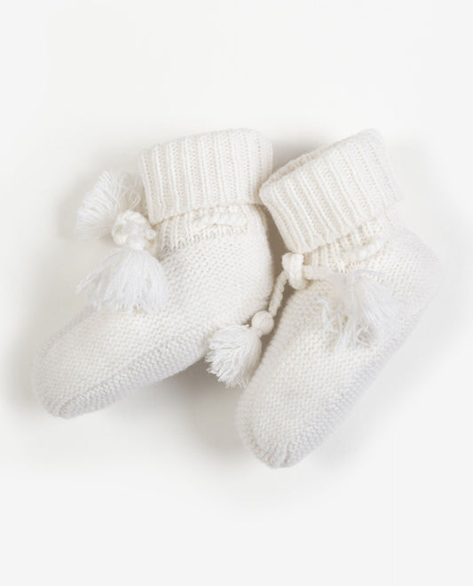 chaussons Naissance 10% cachemire Ecru