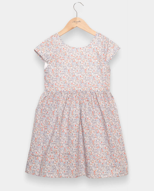 robe mc imprimé fleur bleue