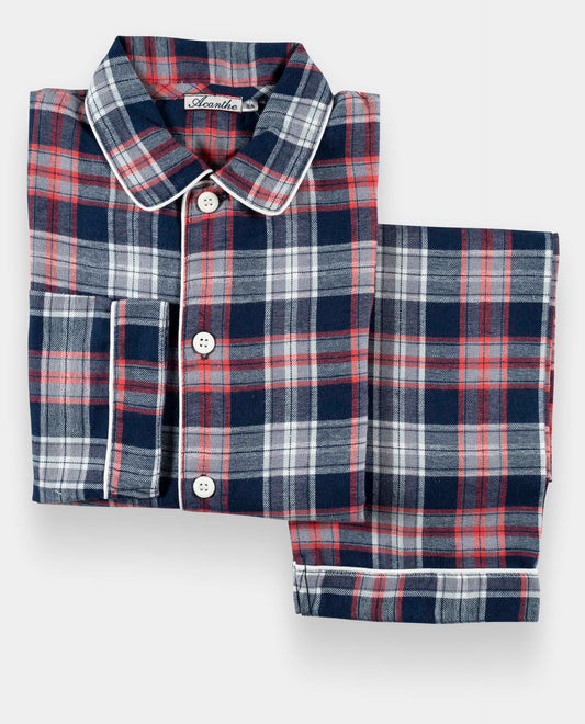 pyjama long Ecossais marine