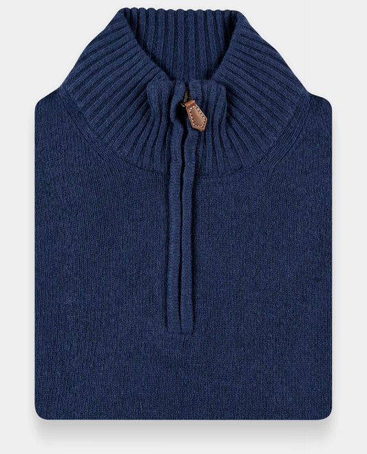 pull zip camionneur 10 cachemire Marine