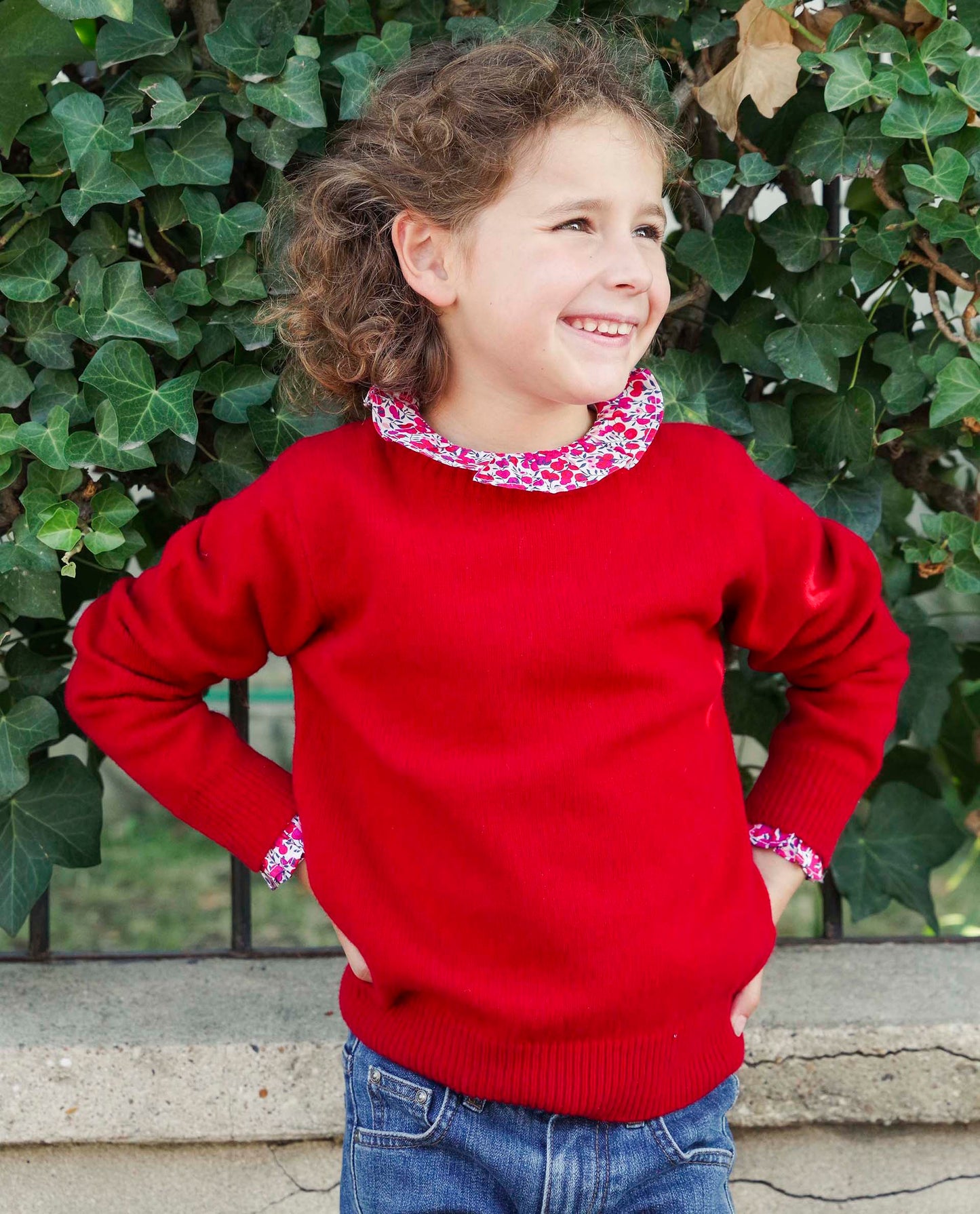 tee shirt volanté Liberty ml blanc/Liberty rouge