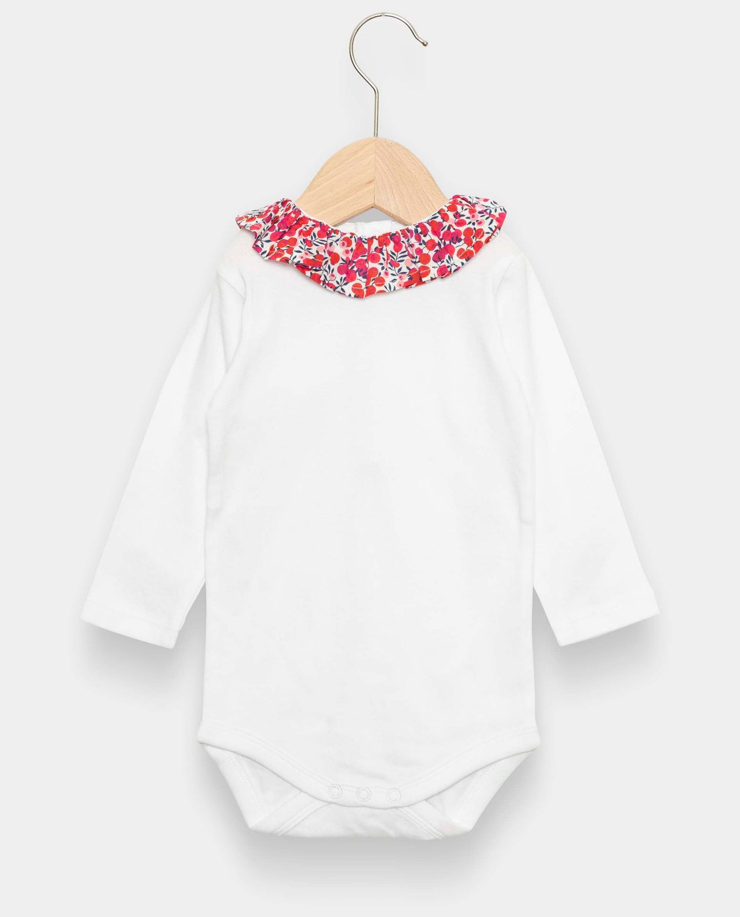 body col volanté Liberty ml blanc/Liberty rouge