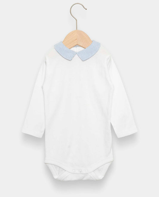 body col pointu blanc ml blanc/rayures ciel