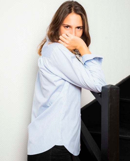 chemisier classique rayure ciel