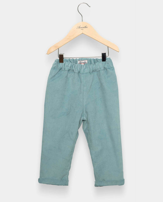 pantalon velours vert d eau