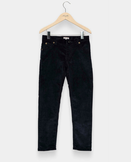 pantalon 5 poches velours Marine
