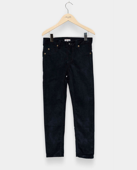 pantalon 5 poches velours Marine