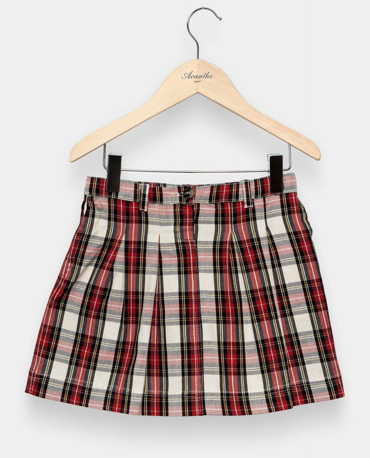 jupe plis creux écossais écossais jaune et rouge